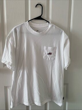Nike White Short Sleeve Pocket Tee with Shoe Patch